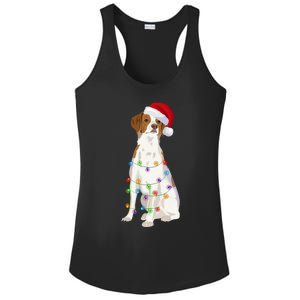 Brittany Spaniel Christmas Lights Xmas Dog Lover Cool Gift Ladies PosiCharge Competitor Racerback Tank