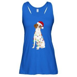 Brittany Spaniel Christmas Lights Xmas Dog Lover Cool Gift Ladies Essential Flowy Tank