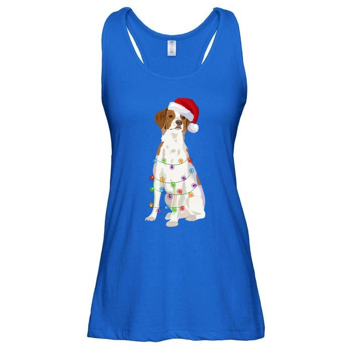 Brittany Spaniel Christmas Lights Xmas Dog Lover Cool Gift Ladies Essential Flowy Tank