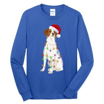 Brittany Spaniel Christmas Lights Xmas Dog Lover Cool Gift Tall Long Sleeve T-Shirt