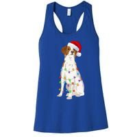 Brittany Spaniel Christmas Lights Xmas Dog Lover Cool Gift Women's Racerback Tank