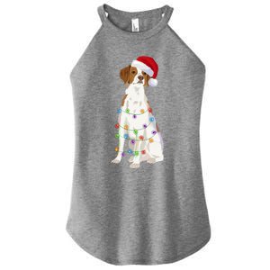 Brittany Spaniel Christmas Lights Xmas Dog Lover Cool Gift Women's Perfect Tri Rocker Tank