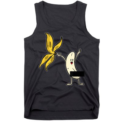 Banana Striptease Censored Naked Funny Adult Tank Top