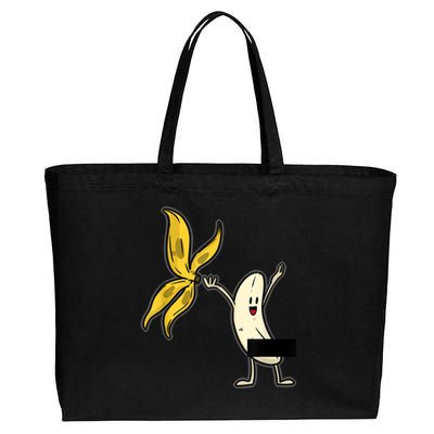 Banana Striptease Censored Naked Funny Adult Cotton Canvas Jumbo Tote