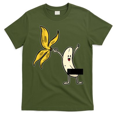 Banana Striptease Censored Naked Funny Adult T-Shirt