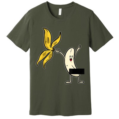 Banana Striptease Censored Naked Funny Adult Premium T-Shirt