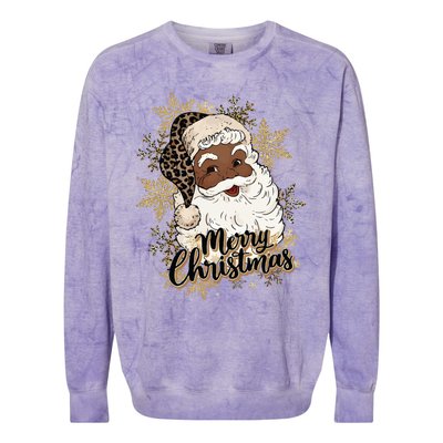 Black Santa Christmas African American Santa Colorblast Crewneck Sweatshirt