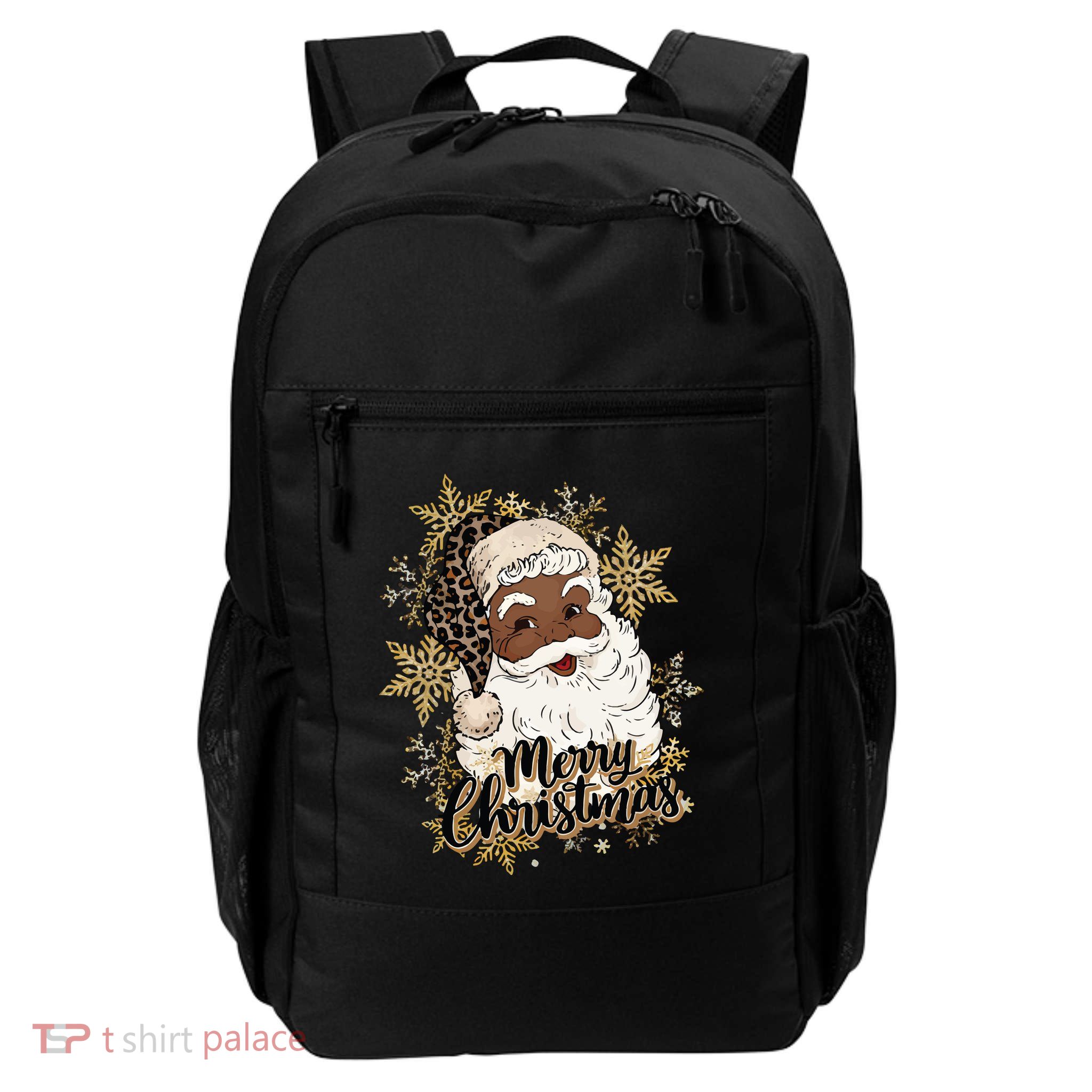 Black Santa Christmas African American Santa Backpack