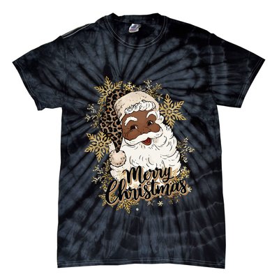 Black Santa Christmas African American Santa Tie-Dye T-Shirt