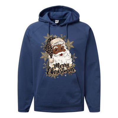 Black Santa Christmas African American Santa Performance Fleece Hoodie