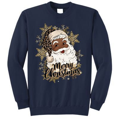 Black Santa Christmas African American Santa Tall Sweatshirt