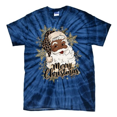 Black Santa Christmas African American Santa Tie-Dye T-Shirt