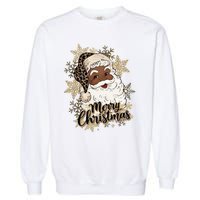 Black Santa Christmas African American Santa Garment-Dyed Sweatshirt