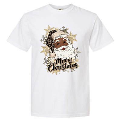 Black Santa Christmas African American Santa Garment-Dyed Heavyweight T-Shirt