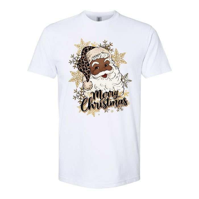 Black Santa Christmas African American Santa Softstyle CVC T-Shirt