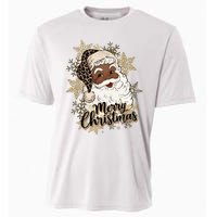 Black Santa Christmas African American Santa Cooling Performance Crew T-Shirt