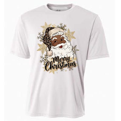 Black Santa Christmas African American Santa Cooling Performance Crew T-Shirt