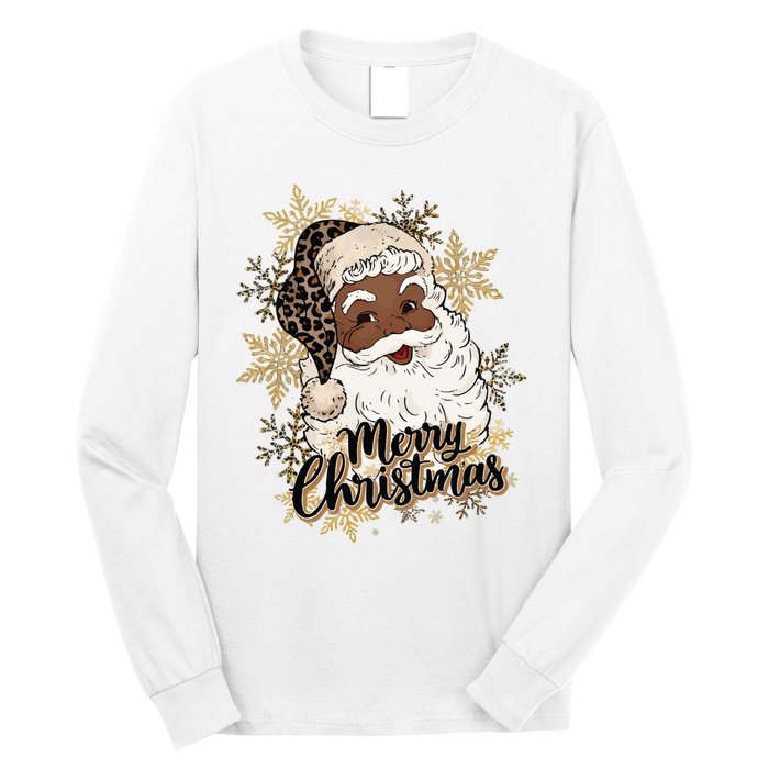 Black Santa Christmas African American Santa Long Sleeve Shirt