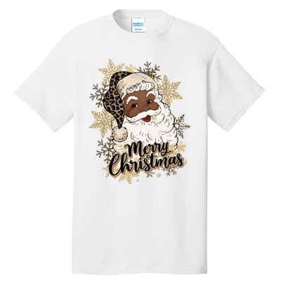 Black Santa Christmas African American Santa Tall T-Shirt