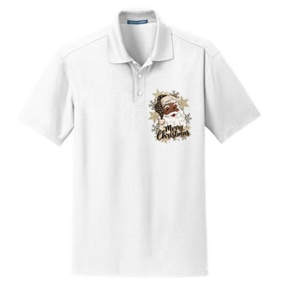 Black Santa Christmas African American Santa Dry Zone Grid Polo