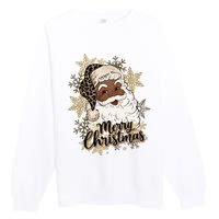 Black Santa Christmas African American Santa Premium Crewneck Sweatshirt