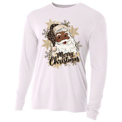 Black Santa Christmas African American Santa Cooling Performance Long Sleeve Crew