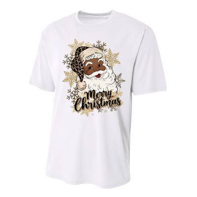 Black Santa Christmas African American Santa Performance Sprint T-Shirt