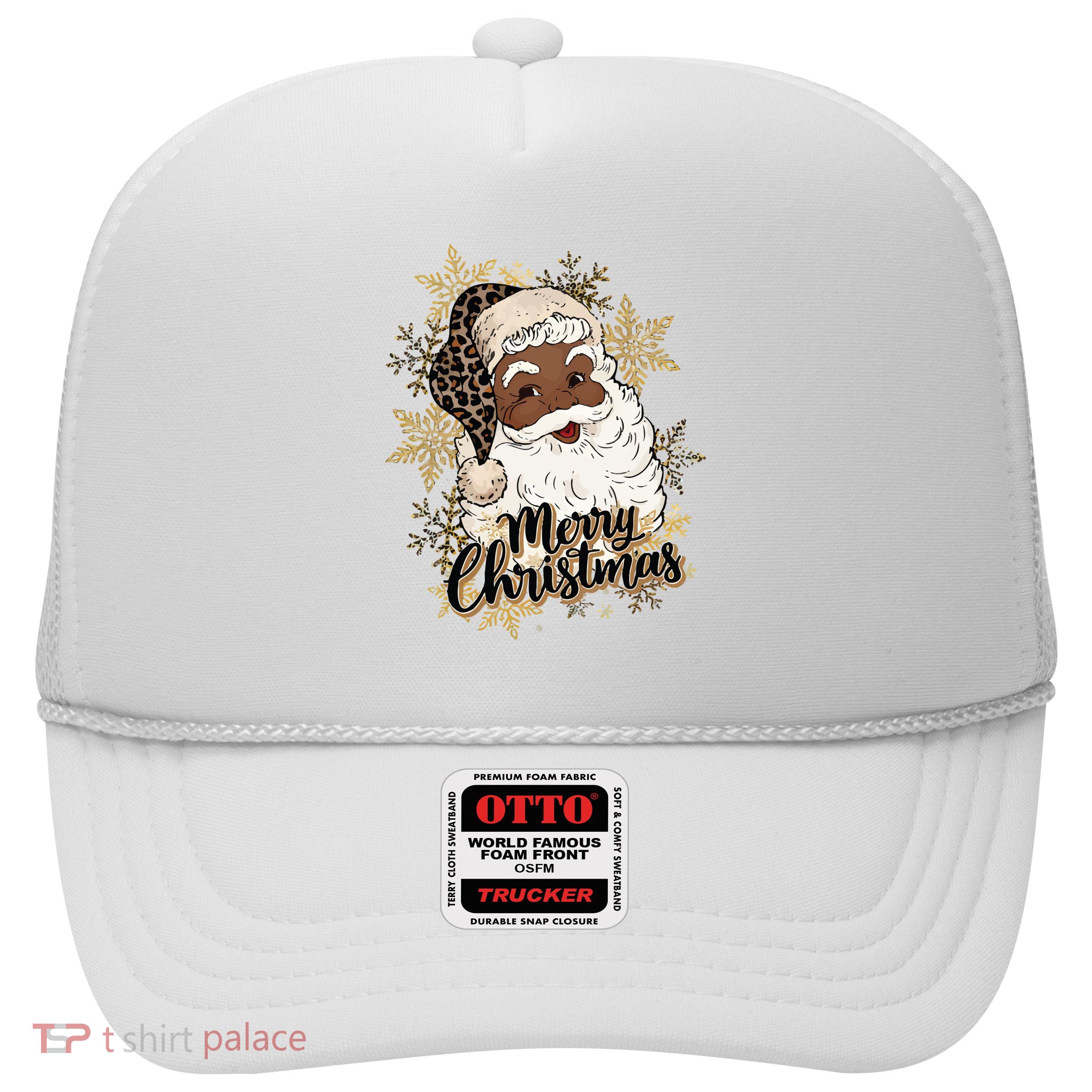 Black Santa Christmas African American Santa Trucker Hat