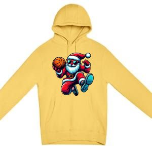 Basketball Santa Christmas Gift Premium Pullover Hoodie