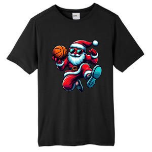 Basketball Santa Christmas Gift Tall Fusion ChromaSoft Performance T-Shirt