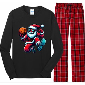 Basketball Santa Christmas Gift Long Sleeve Pajama Set