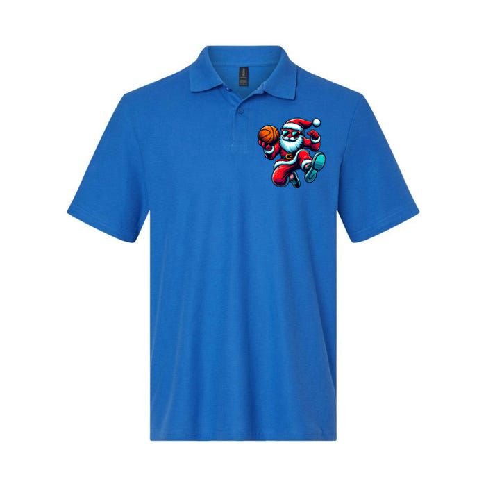 Basketball Santa Christmas Gift Softstyle Adult Sport Polo