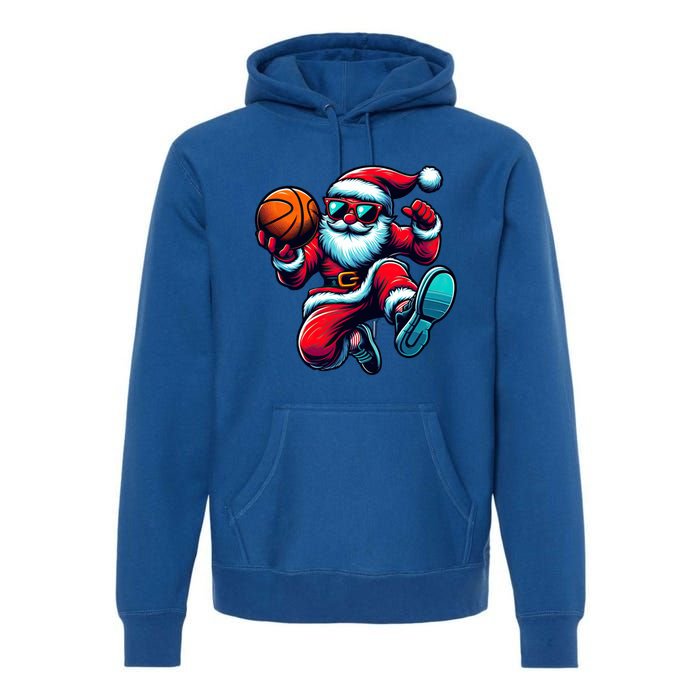 Basketball Santa Christmas Gift Premium Hoodie