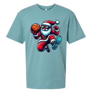 Basketball Santa Christmas Gift Sueded Cloud Jersey T-Shirt