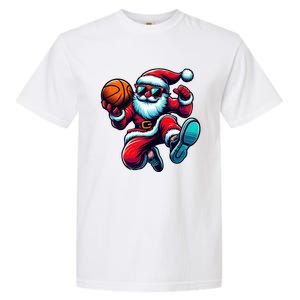 Basketball Santa Christmas Gift Garment-Dyed Heavyweight T-Shirt