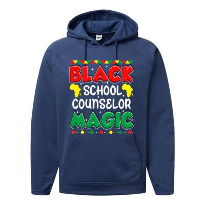 Black School Counselor Magic Black History Month Teacher Gift Performance Fleece Hoodie