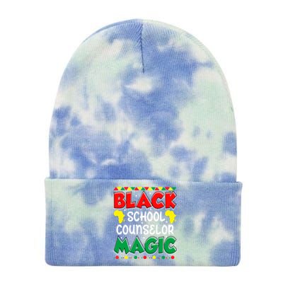 Black School Counselor Magic Black History Month Teacher Gift Tie Dye 12in Knit Beanie