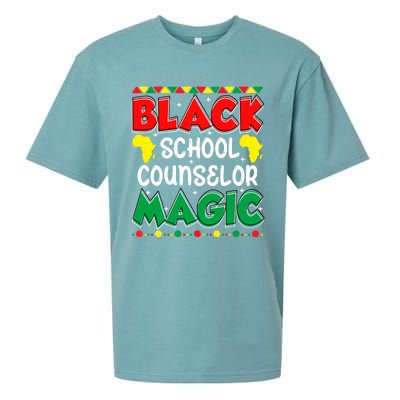 Black School Counselor Magic Black History Month Teacher Gift Sueded Cloud Jersey T-Shirt