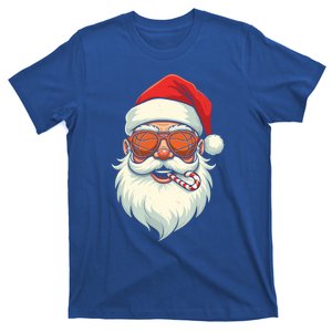 Basketball Santa Claus Candy Cane Christmas Gift T-Shirt