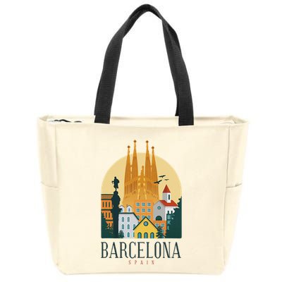 Barcelona Spain Cathedral Spanish City Souvenir Zip Tote Bag