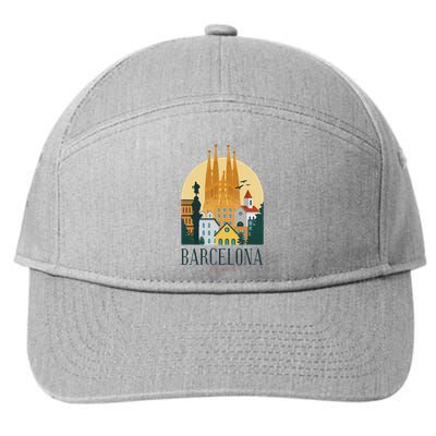 Barcelona Spain Cathedral Spanish City Souvenir 7-Panel Snapback Hat