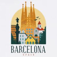 Barcelona Spain Cathedral Spanish City Souvenir Cooling Performance Crew T-Shirt