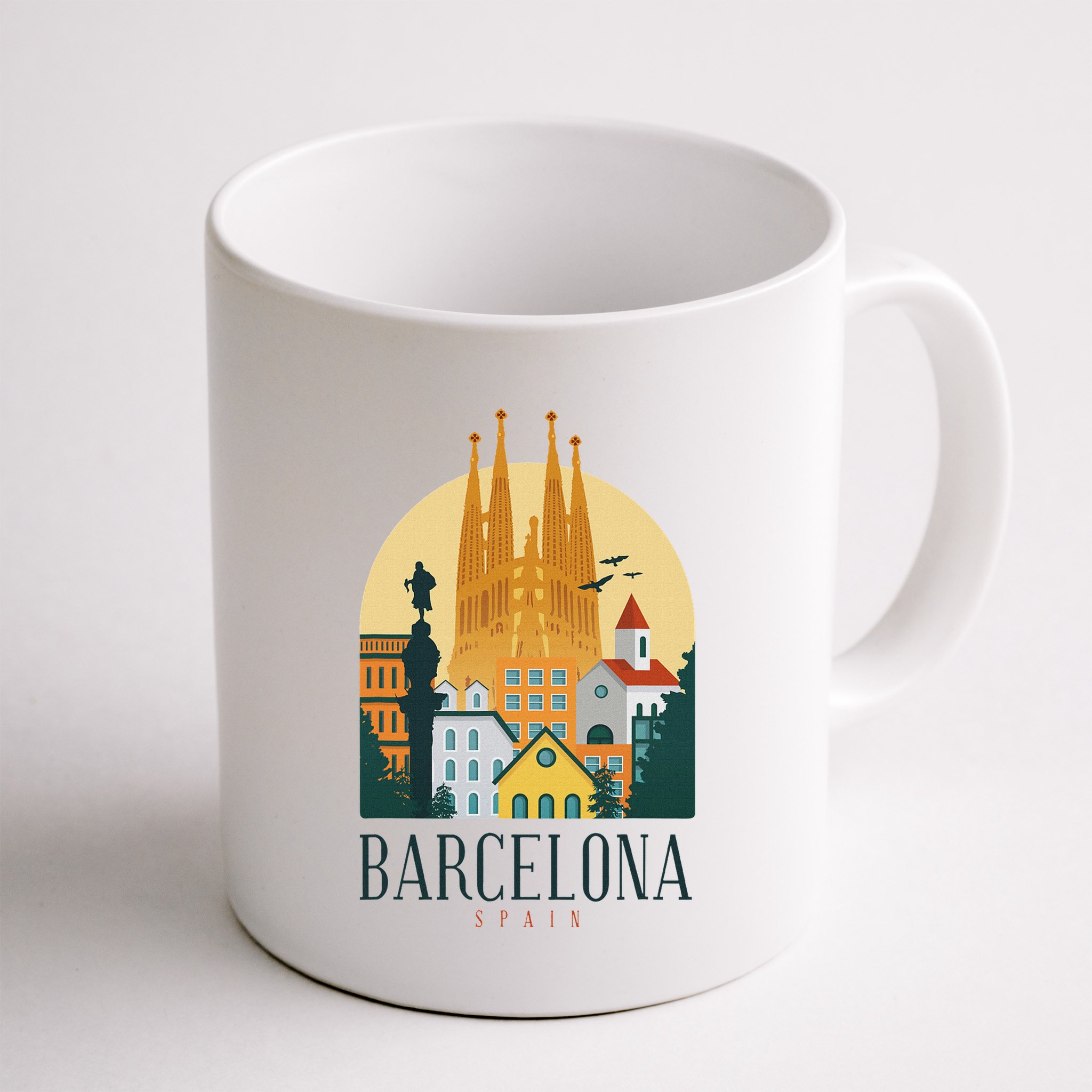 Barcelona Spain Cathedral Spanish City Souvenir Mug