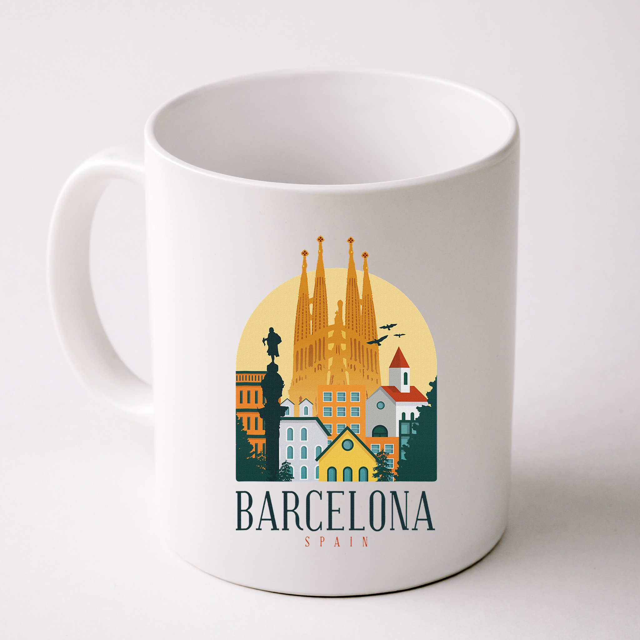 Barcelona Spain Cathedral Spanish City Souvenir Mug