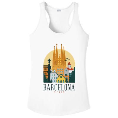Barcelona Spain Cathedral Spanish City Souvenir Ladies PosiCharge Competitor Racerback Tank