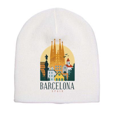 Barcelona Spain Cathedral Spanish City Souvenir Short Acrylic Beanie