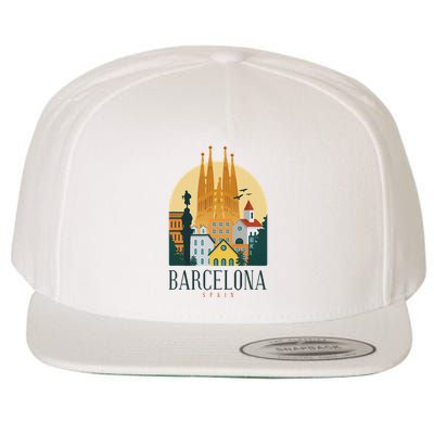 Barcelona Spain Cathedral Spanish City Souvenir Wool Snapback Cap
