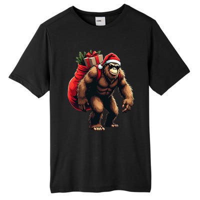 Bigfoot Santa Christmas Tree Lights Funny Xmas Sasquatch Tall Fusion ChromaSoft Performance T-Shirt