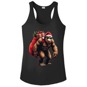 Bigfoot Santa Christmas Tree Lights Funny Xmas Sasquatch Ladies PosiCharge Competitor Racerback Tank