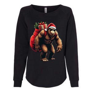 Bigfoot Santa Christmas Tree Lights Funny Xmas Sasquatch Womens California Wash Sweatshirt